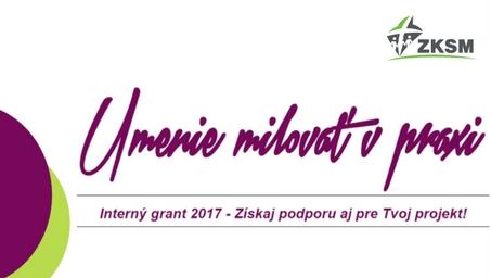 INTERNÝ GRANT ZKSM 2017- VYHLÁSENIE VÝZVY