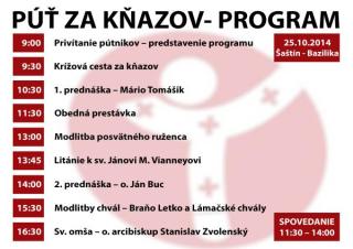 Púť za kňazov 2014 - program