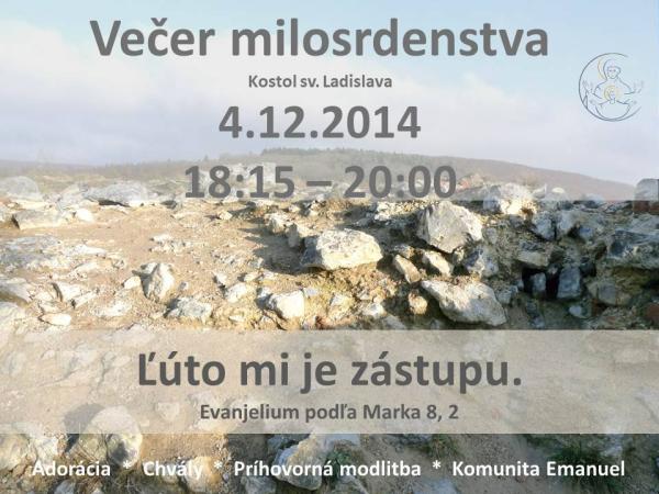 Večer milosrdenstva s komunitou Emanuel