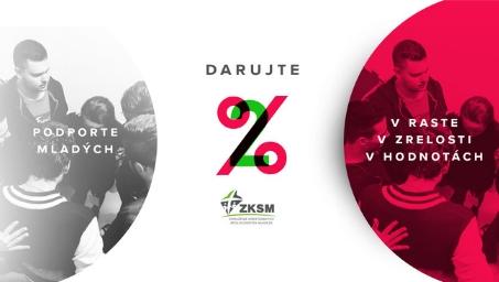 Darujte 2 % ZKSM a podporte mladých v raste, zrelosti a hodnotách
