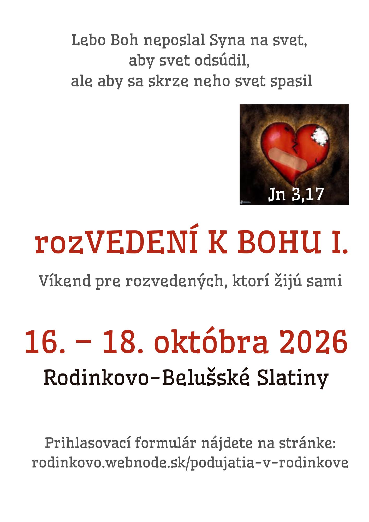 Duchovná obnova pre rozvedených v Rodinkove