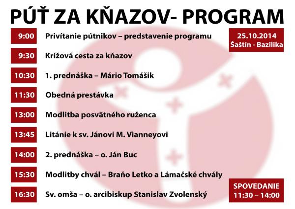 Púť za kňazov 2014 - program